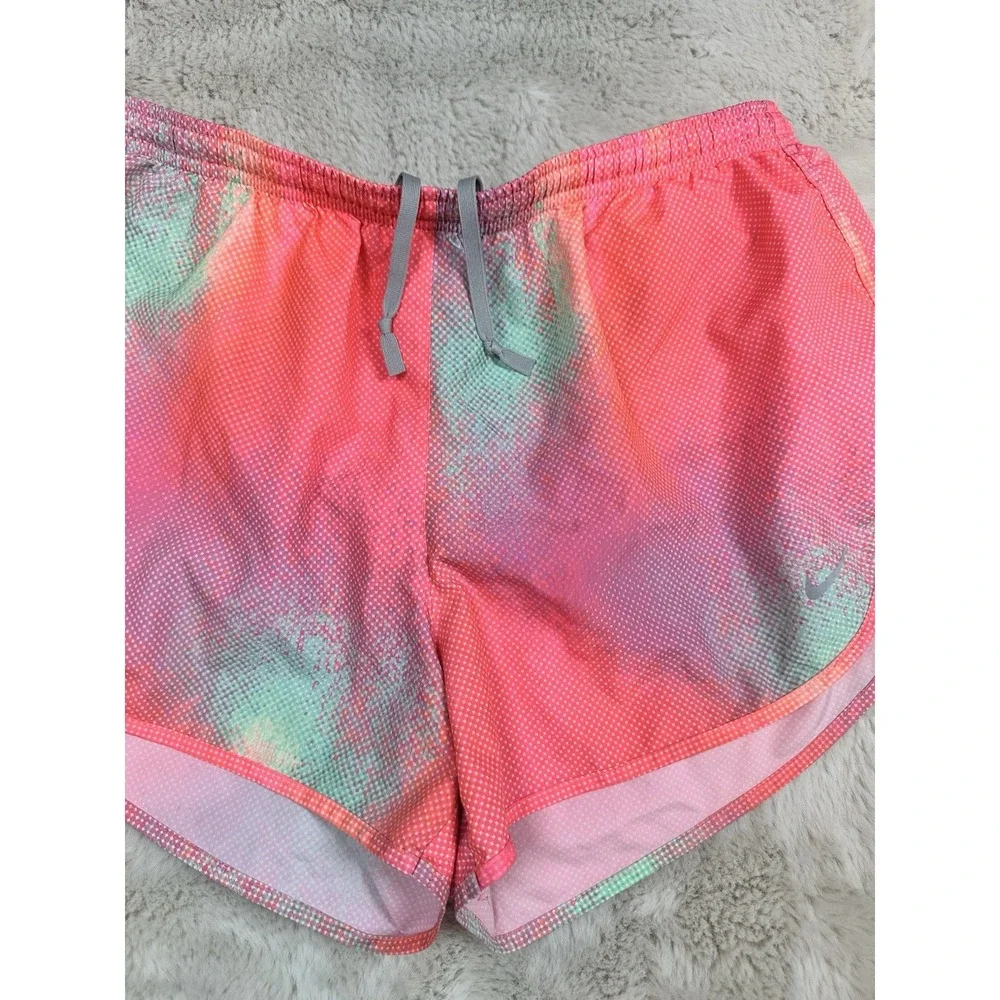 Nike Dri-Fit  Lined active/Swimming Shorts Size L pink Tie‎ Dye Zipper In Back